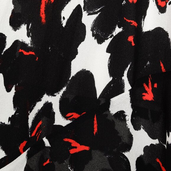 A.L.C. White & Black Bias Silk Painted Floral Skirt - Picture 9 of 11